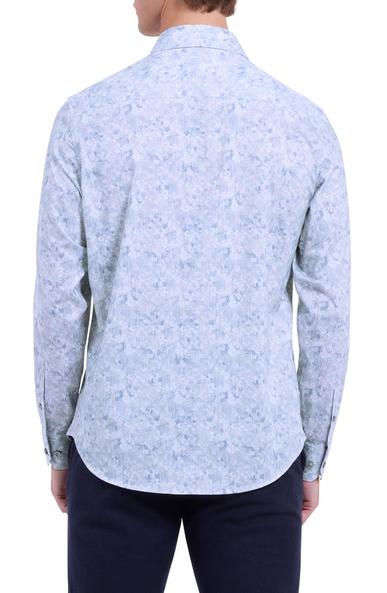 Bugatchi James OoohCotton<sup>®</sup> Abstract Print Button-Up Shirt, Alternate, color, Platinum