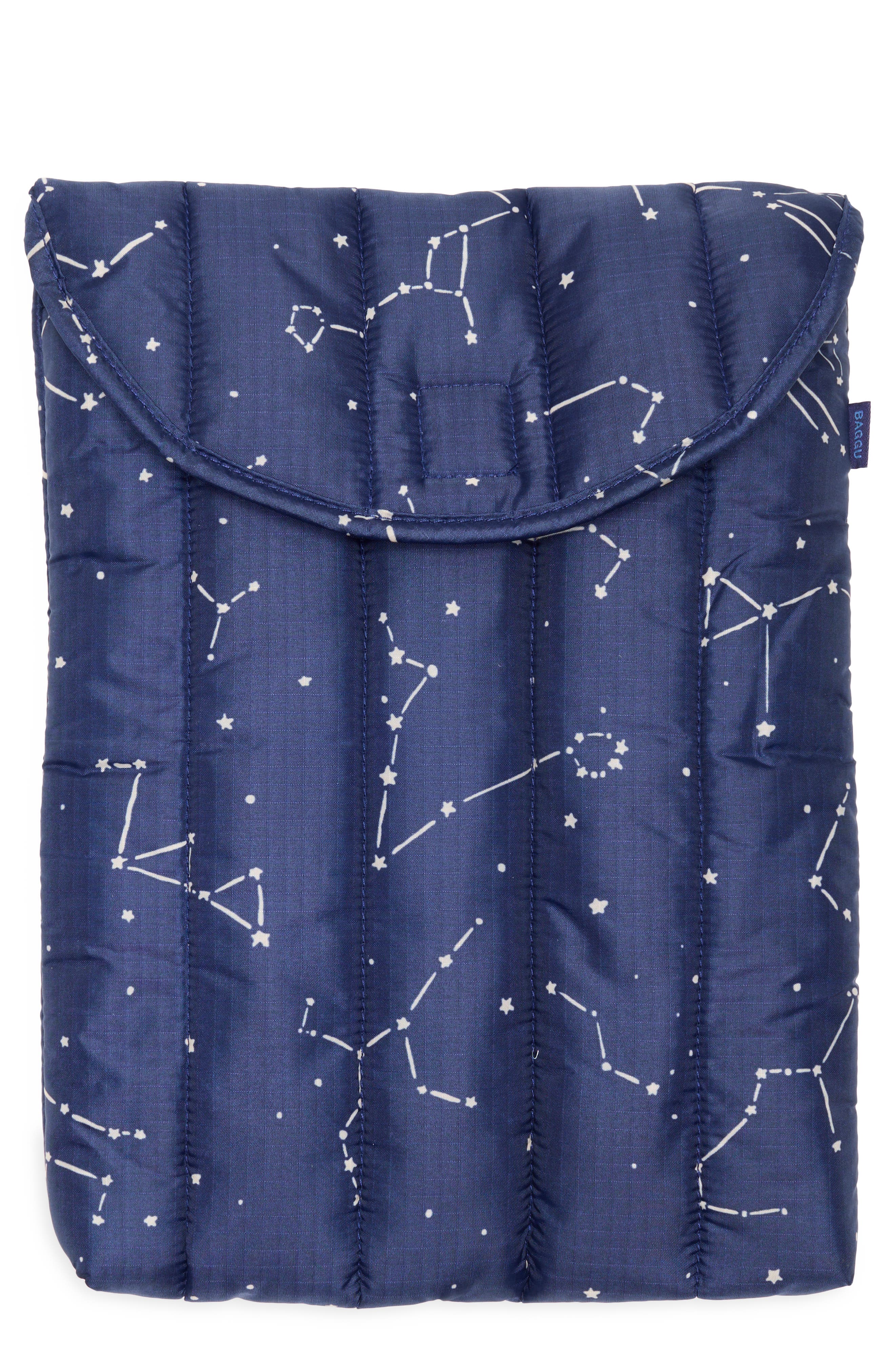 Baggu Puffy Laptop Sleeve, Main, color, Constellation Midnight