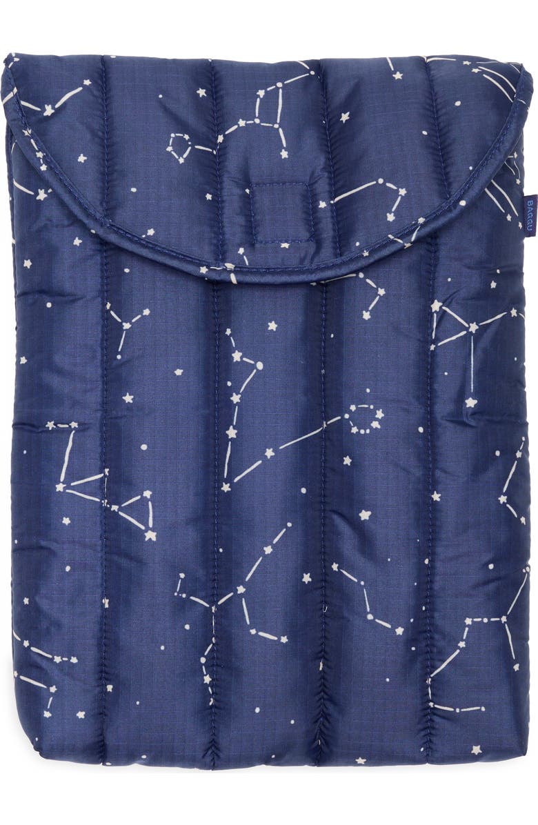 Baggu Puffy Laptop Sleeve, Main, color, Constellation Midnight