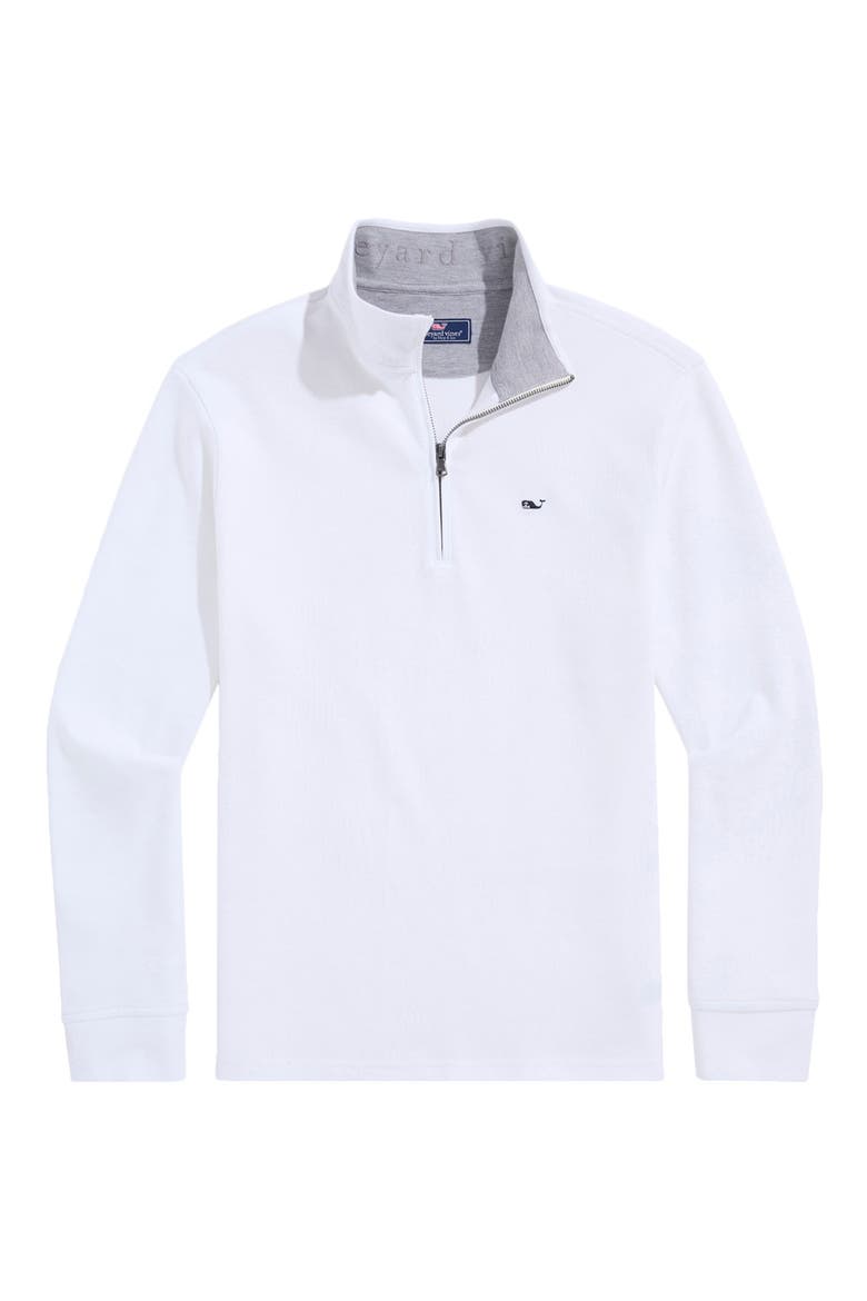 Saltwater Quater Zip Pullover, Main, color, WHITE CAP