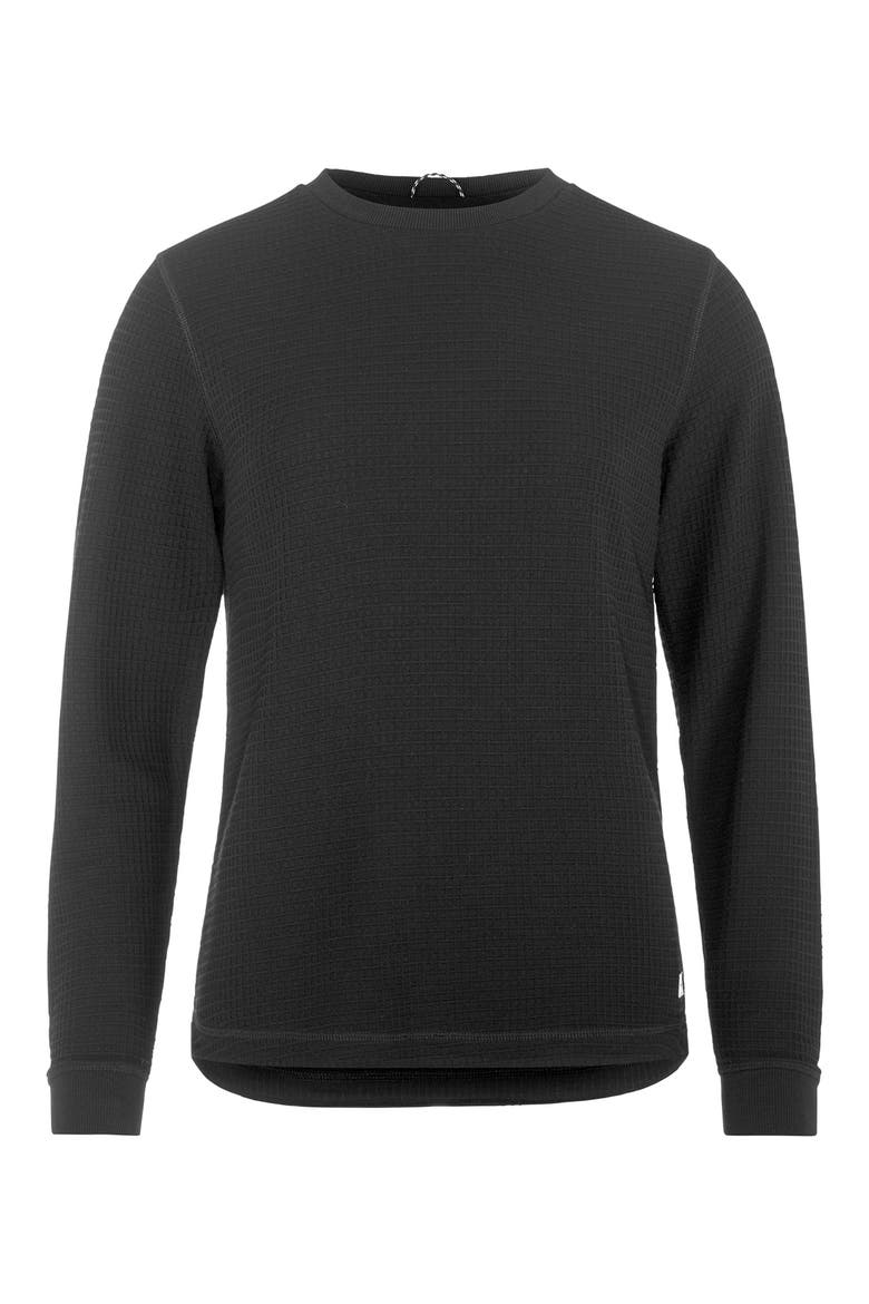 Waffle Knit Long Sleeve T-Shirt, Alternate, color, BLACK