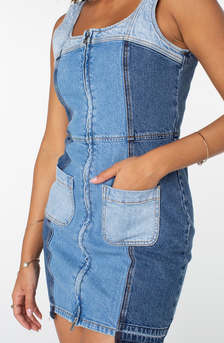 Roxy Sami Colorblock Denim Minidress, Alternate, color,