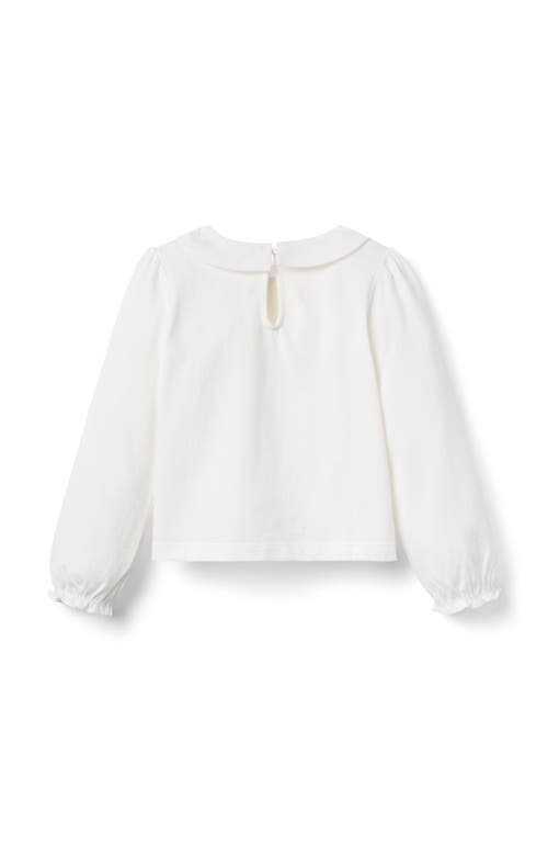 Janie And Jack Bow Collared Top In White