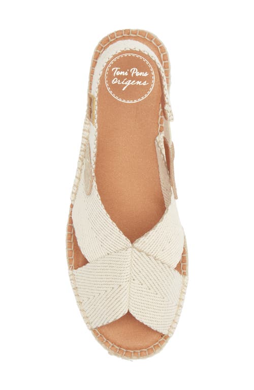Toni Pons Elvira Espadrille Slingback Sandal In Ecru Fabric