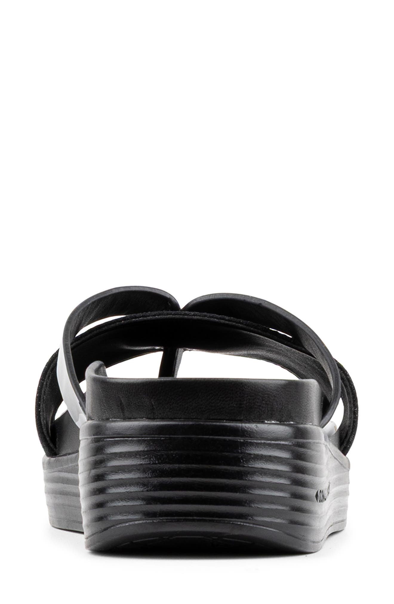 Farrah Platform Wedge Sandal, Alternate, color, BLACK