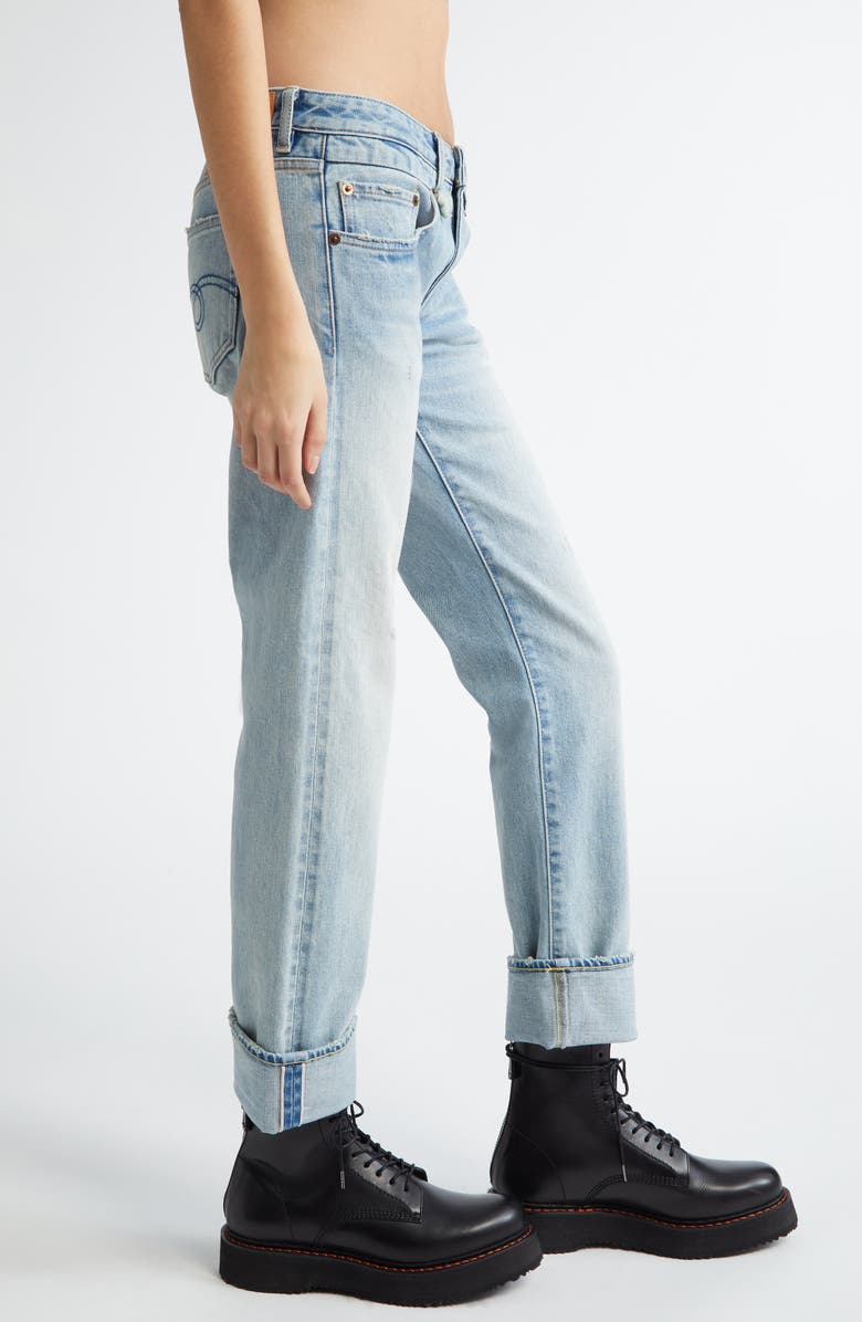 R13 Cuffed Boy Straight Leg Jeans, Alternate, color, 