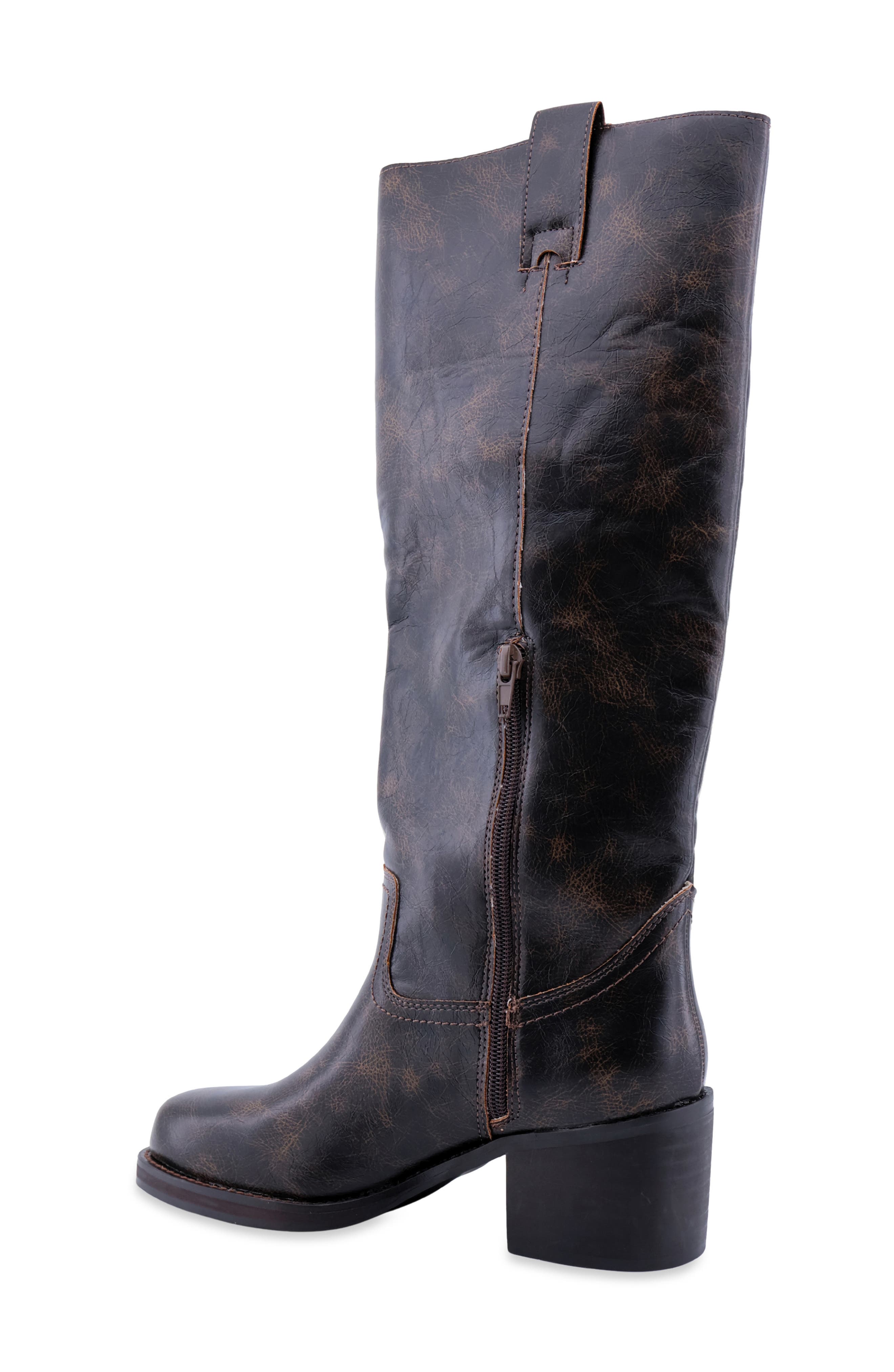 Zadie Faux Leather Knee High Boot, Alternate, color, BROWN