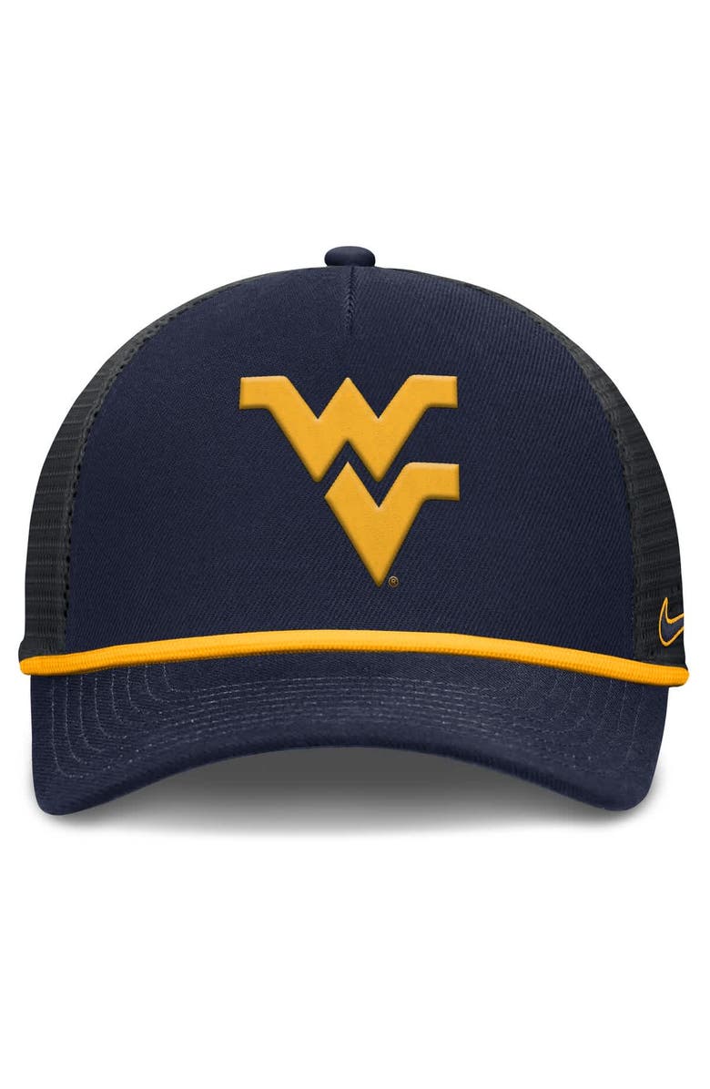 Nike Men's Nike Navy West Virginia Mountaineers Rise Primetime Trucker Adjustable Hat, Alternate, color, Navy