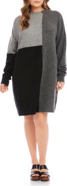 Karen Kane Colorblock Long Sleeve Sweater Dress