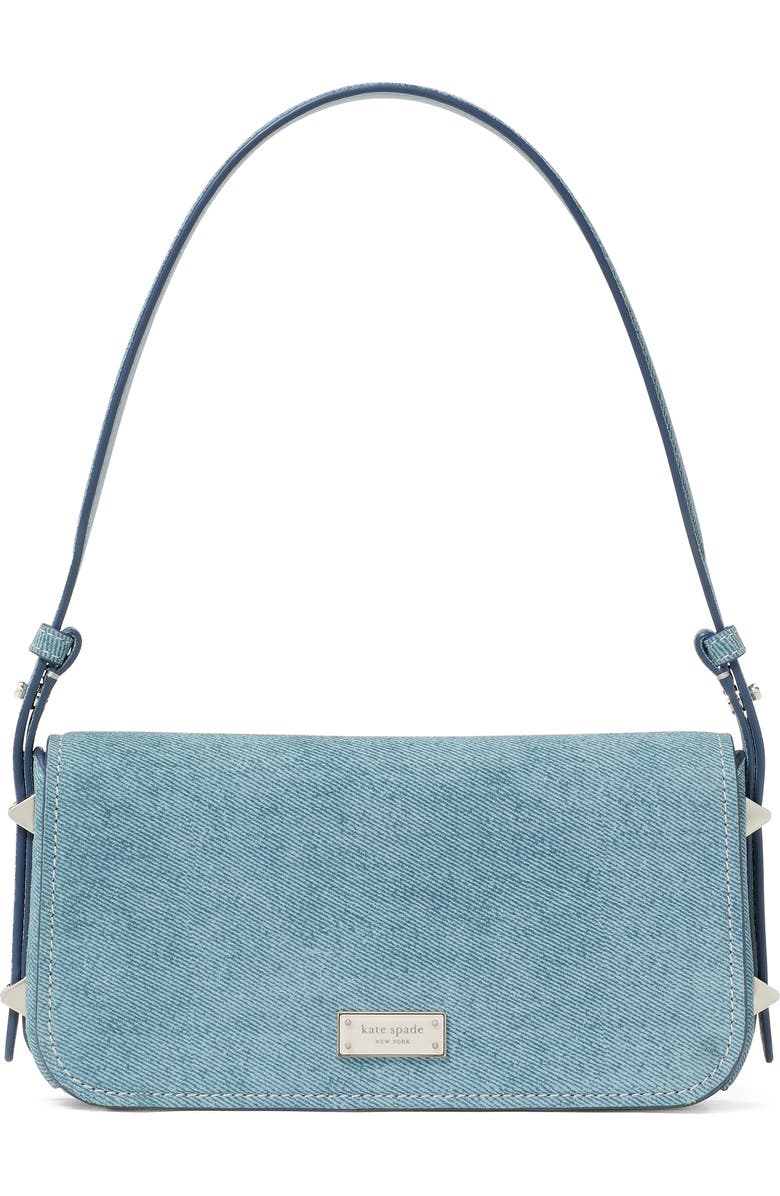 Kate Spade New York small liv denim suede east/west shoulder bag, Main, color,