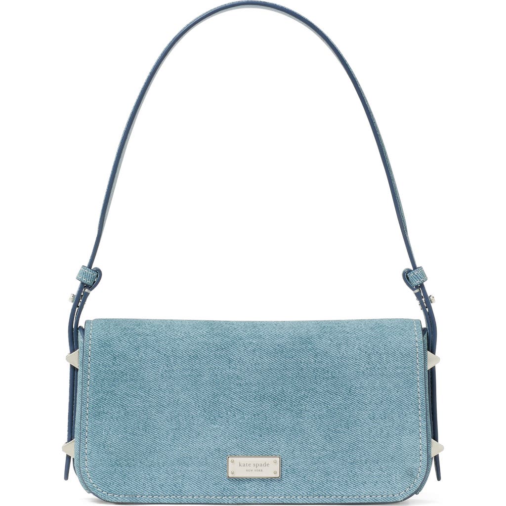 KATE SPADE KATE SPADE NEW YORK SMALL LIV DENIM SUEDE EAST/WEST SHOULDER BAG