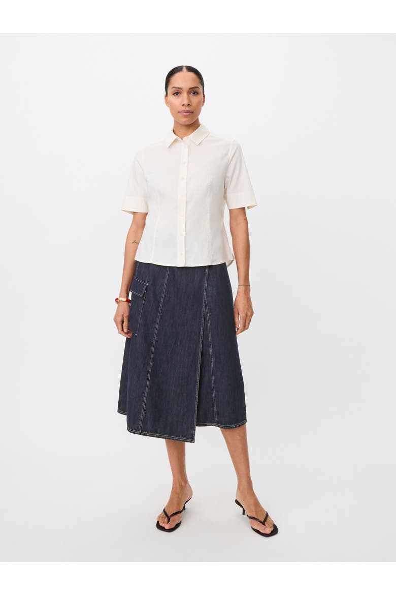 MaSanchiana Mid-Rise Wrap Skirt, Alternate, color, Dark Denim