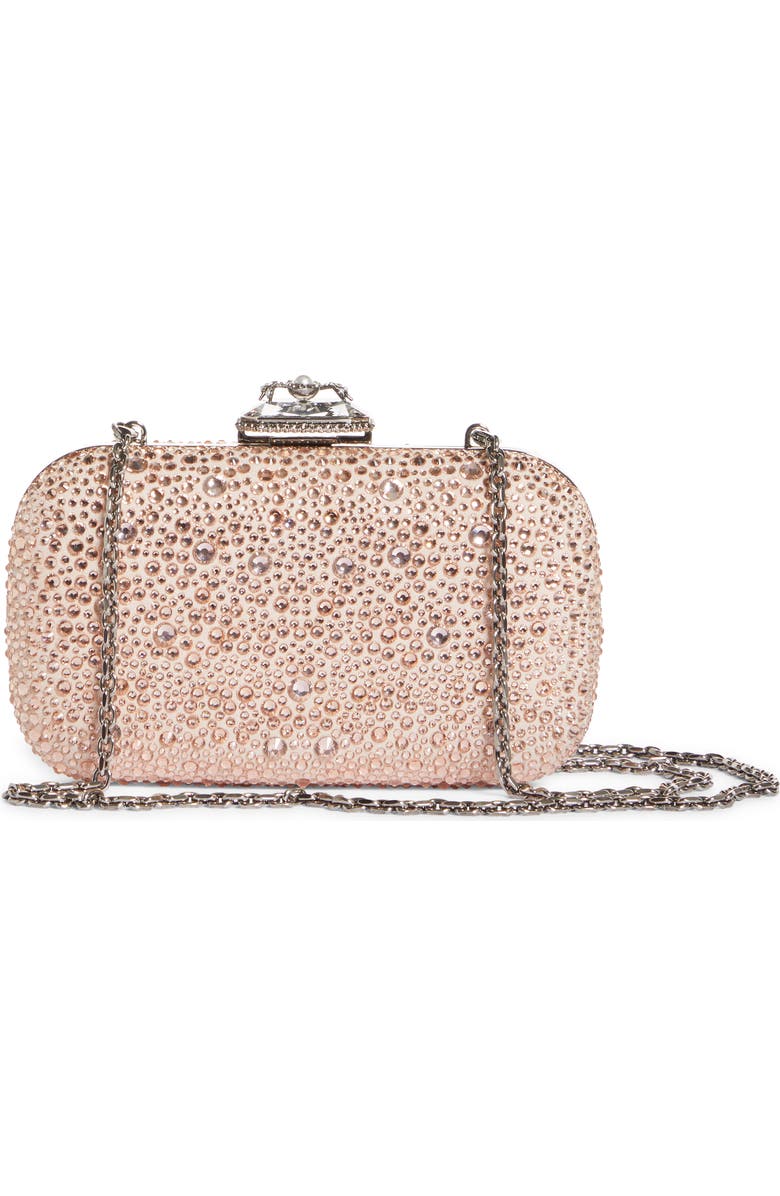 McQueen Alexander McQueen Spider Crystal Embellished Leather Clutch, Alternate, color,