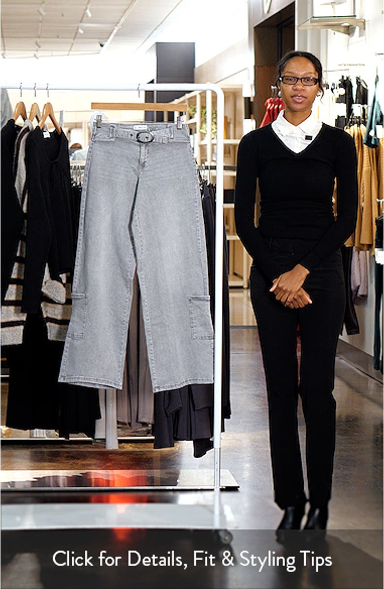 Buckle Low Rise Wide Leg Cargo Jeans, sales video thumbnail