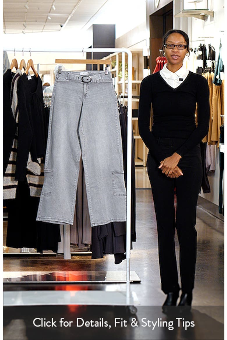 Buckle Low Rise Wide Leg Cargo Jeans video