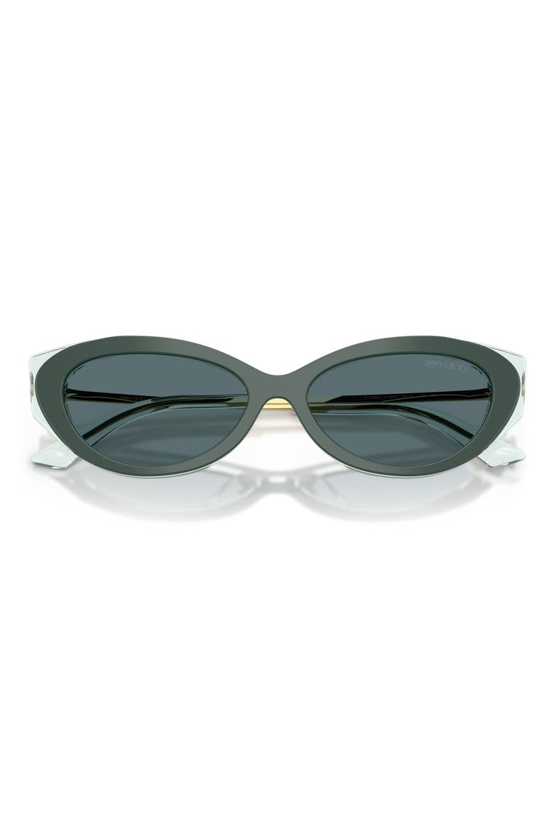 54mm Cat Eye Sunglasses, Alternate, color, DARK GREEN / DARK GREY