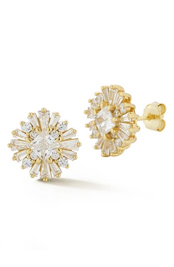 Glaze Jewelry Cubic Zirconia Cluster Stud Earrings