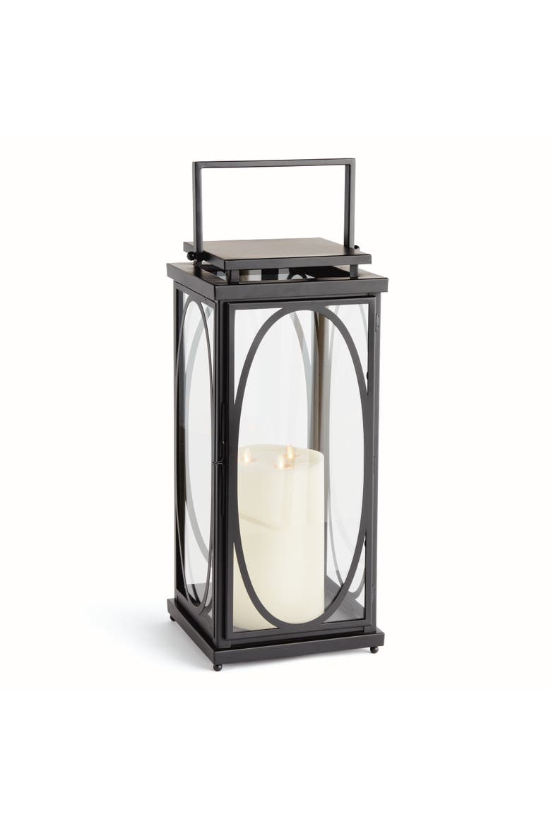 Jace Lantern Candle Holder Large, Main, color, Black