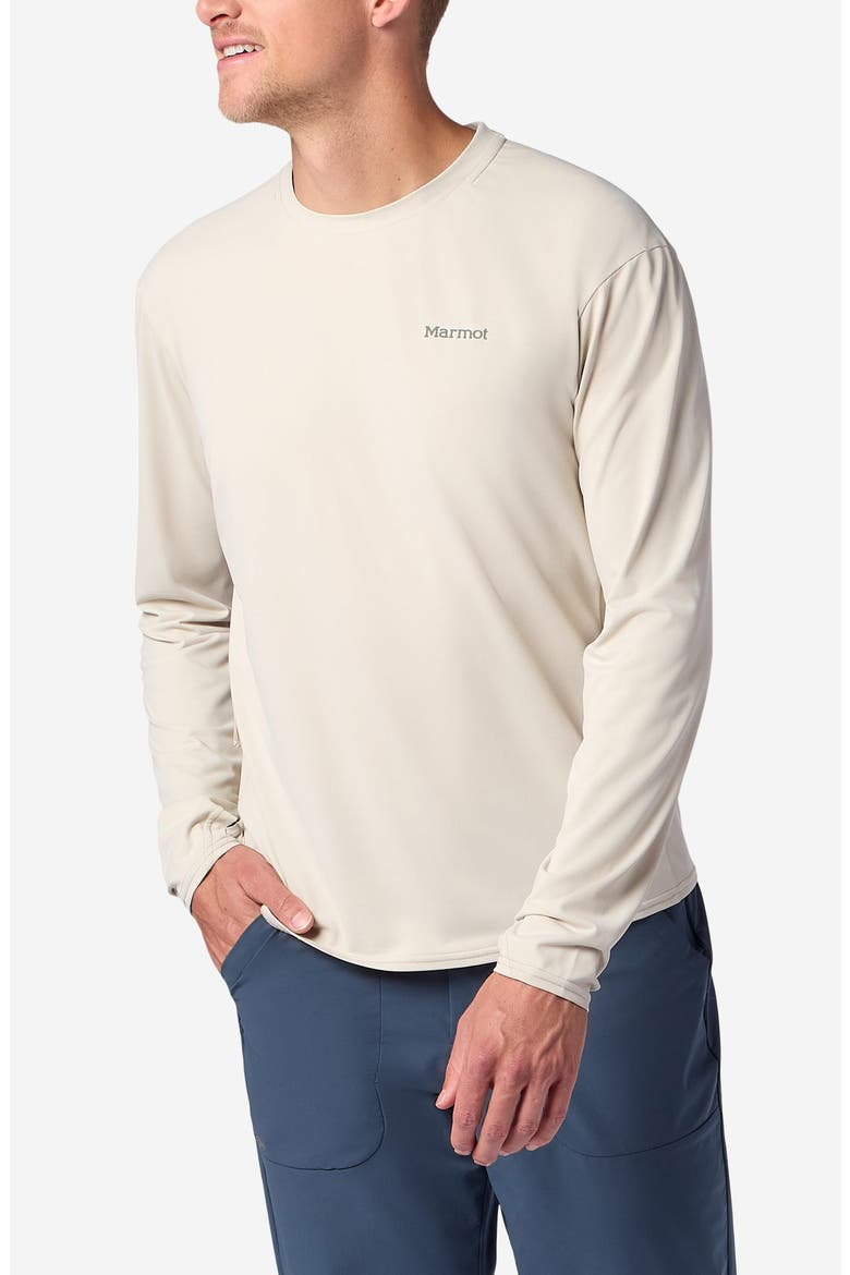 AirExchange SolarShield UPF Long Sleeve Crewneck T-Shirt, Main, color, BIRCH BARK