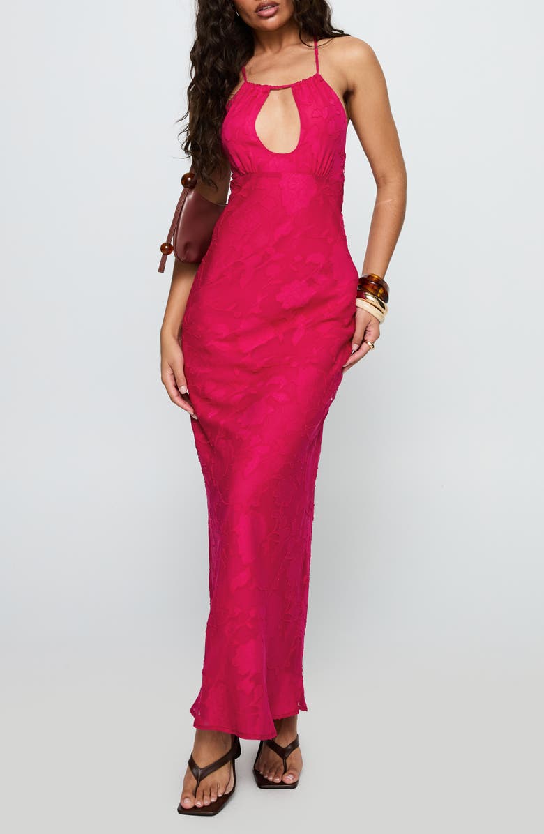 Princess Polly Magnetic Halter Gown, Main, color, Hot Pink