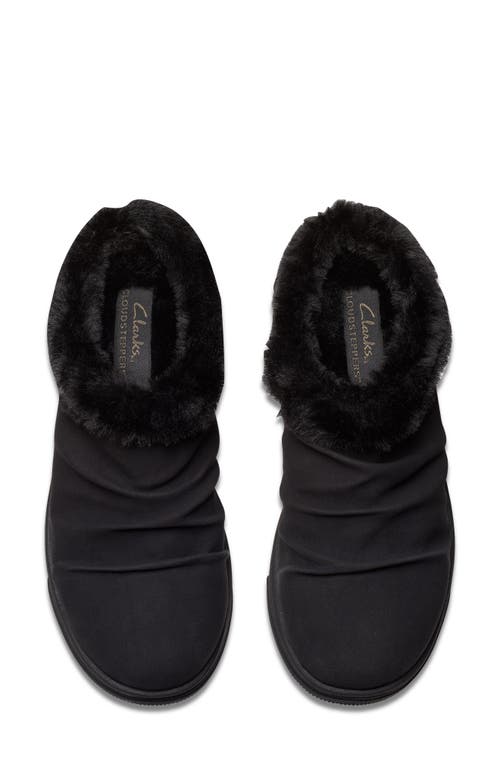 Clarks ® Breeze Willow Faux Fur Trim Slipper In Black