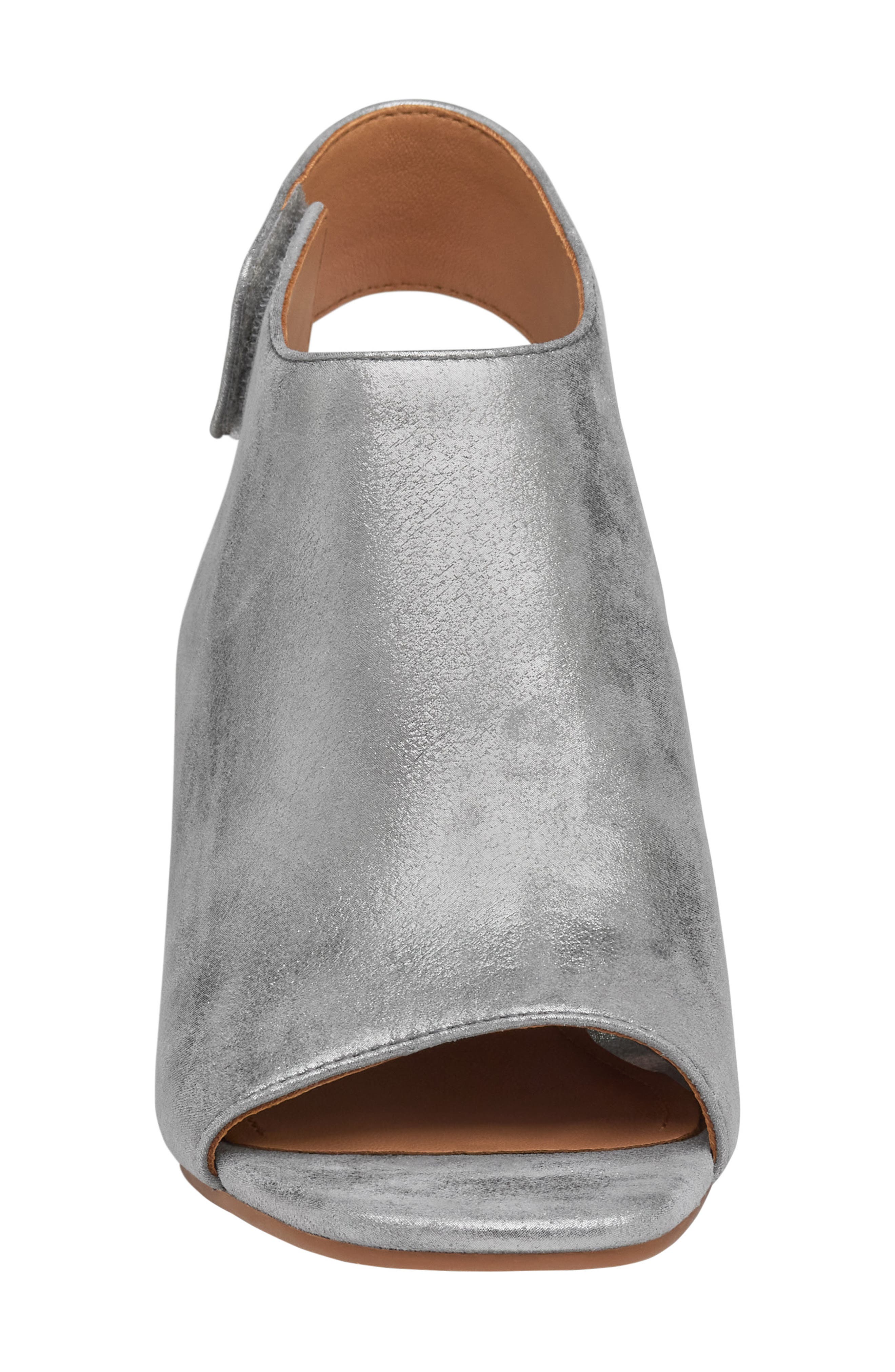 Evelyn Open Toe Sandal Bootie, Alternate, color, PEWTER METALLIC KID SUEDE