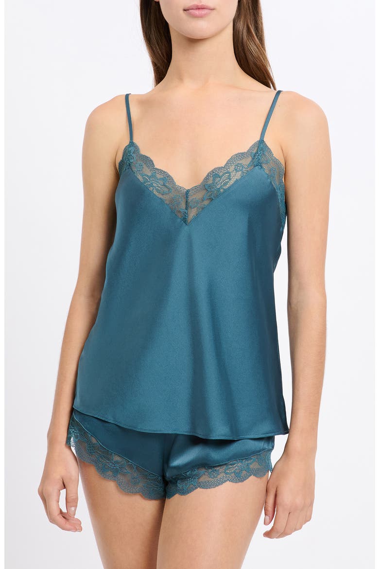 Desire Lace Trim Camisole, Main, color, PETROL BLUE