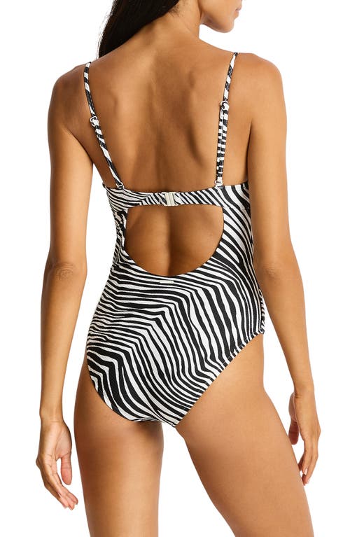Sea Level Zebralis Balconette One-piece Swimsuit In Black