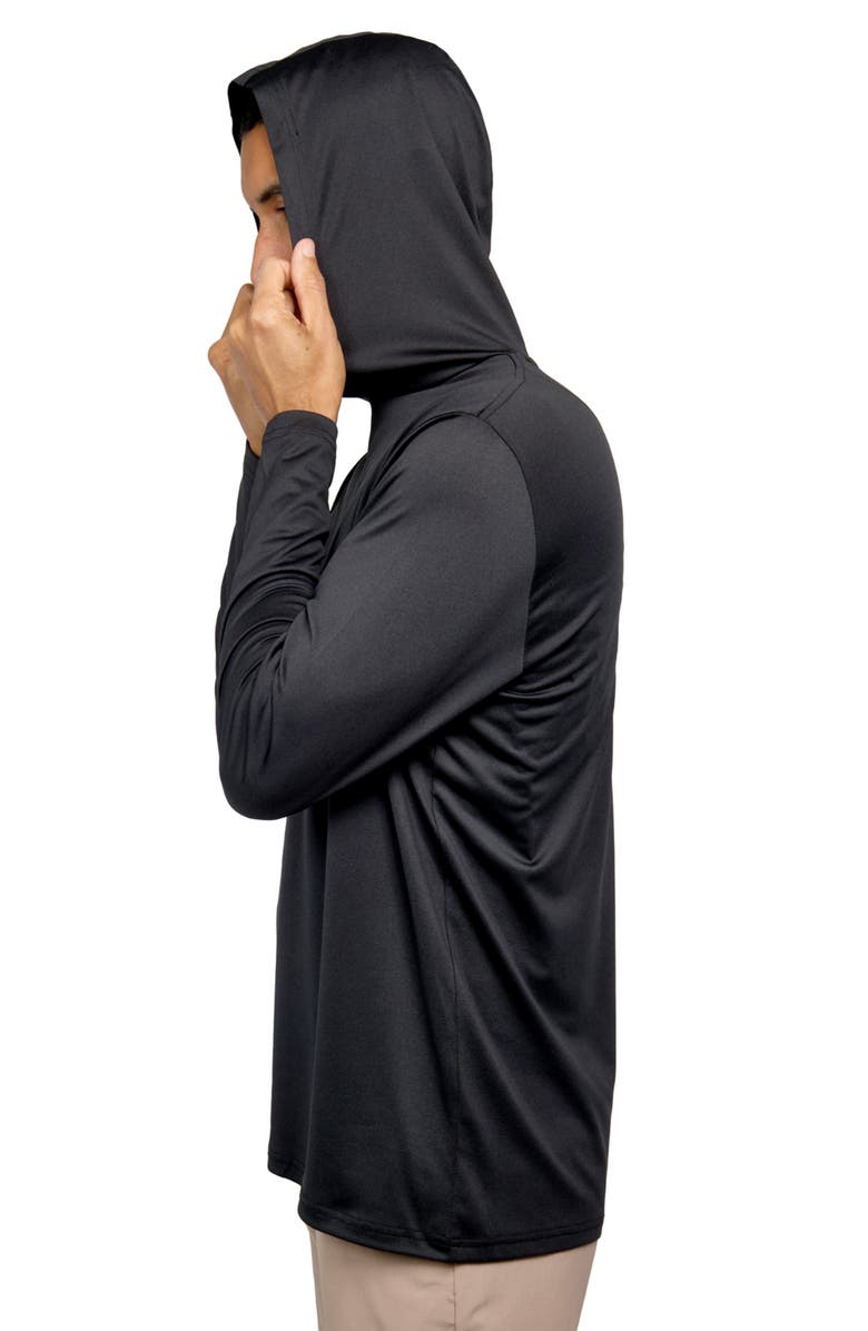 CONSTRUCT Regular Fit Melange Recycled Performance Hoodie, Alternate, color, Black