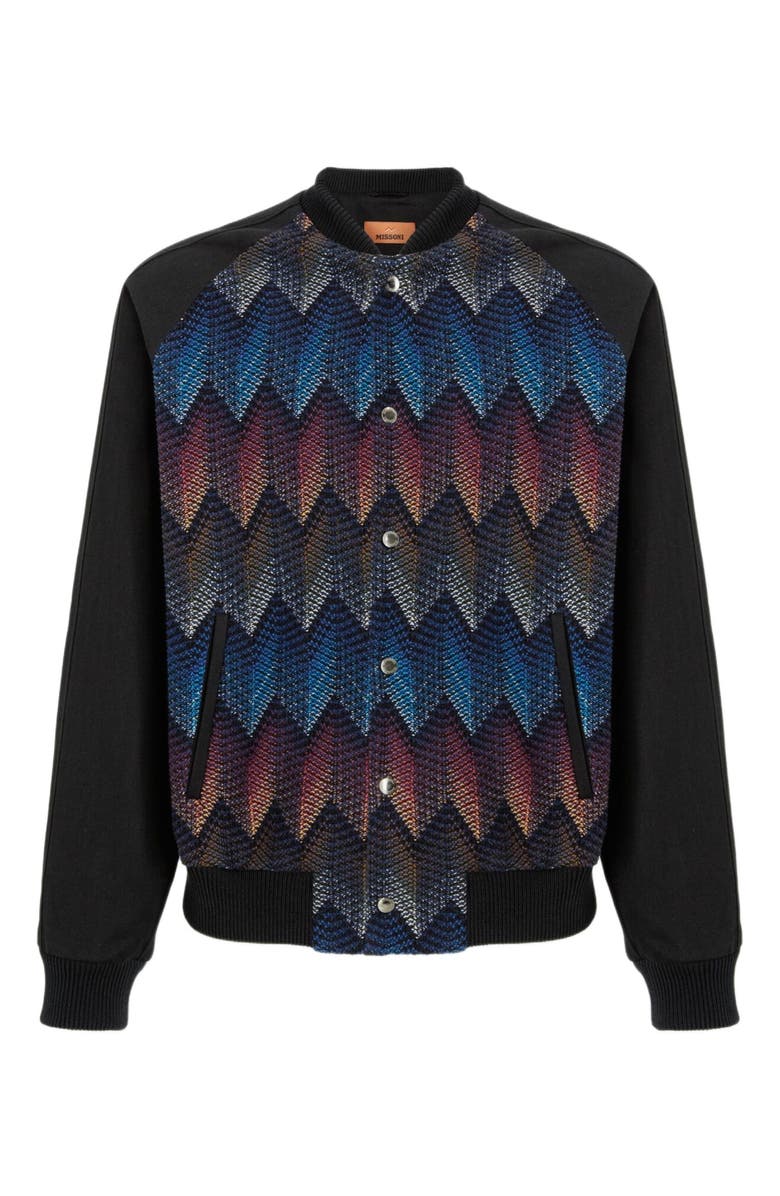 Missoni Cotton-blend Bomber Jacket With Zigzag Knit Insert, Alternate, color,