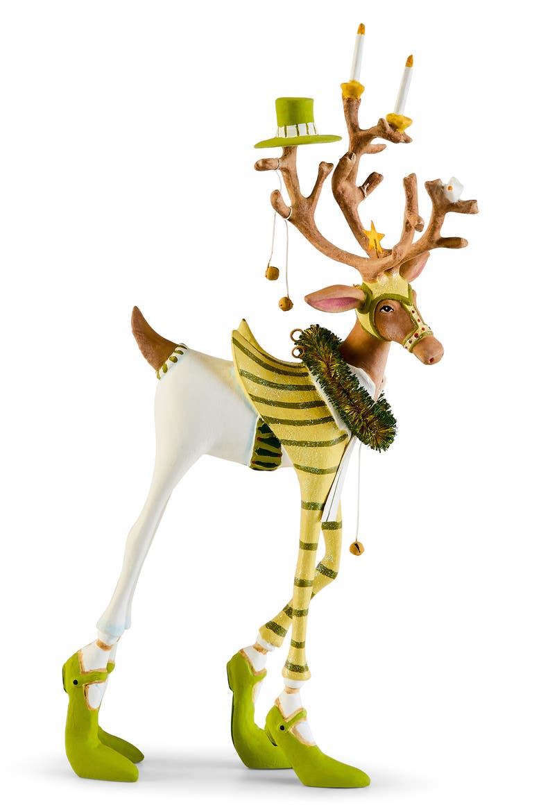 Patience Brewster Dash Away Prancer Reindeer Ornament, Alternate, color, GREEN