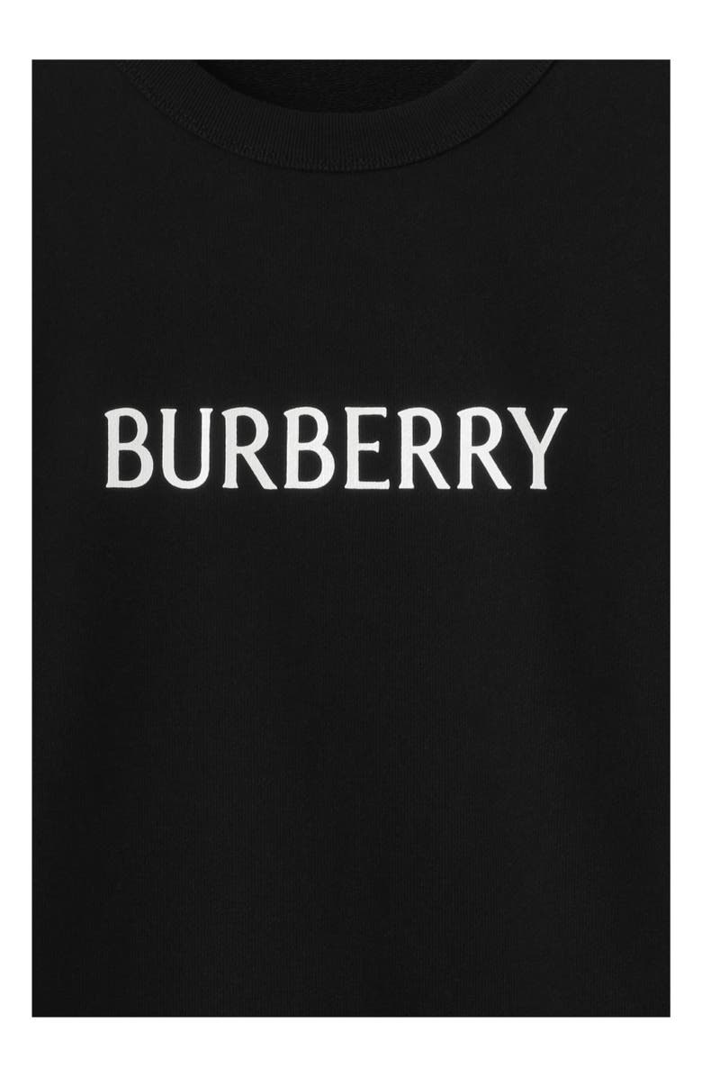 Burberry Logo Cotton Sweatshirt, Alternate, color, Black