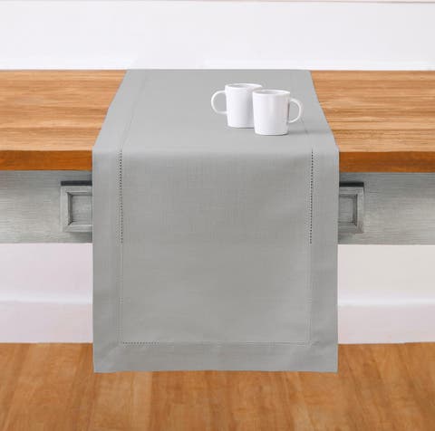 Cotton Linen Hemstitch Table Runner