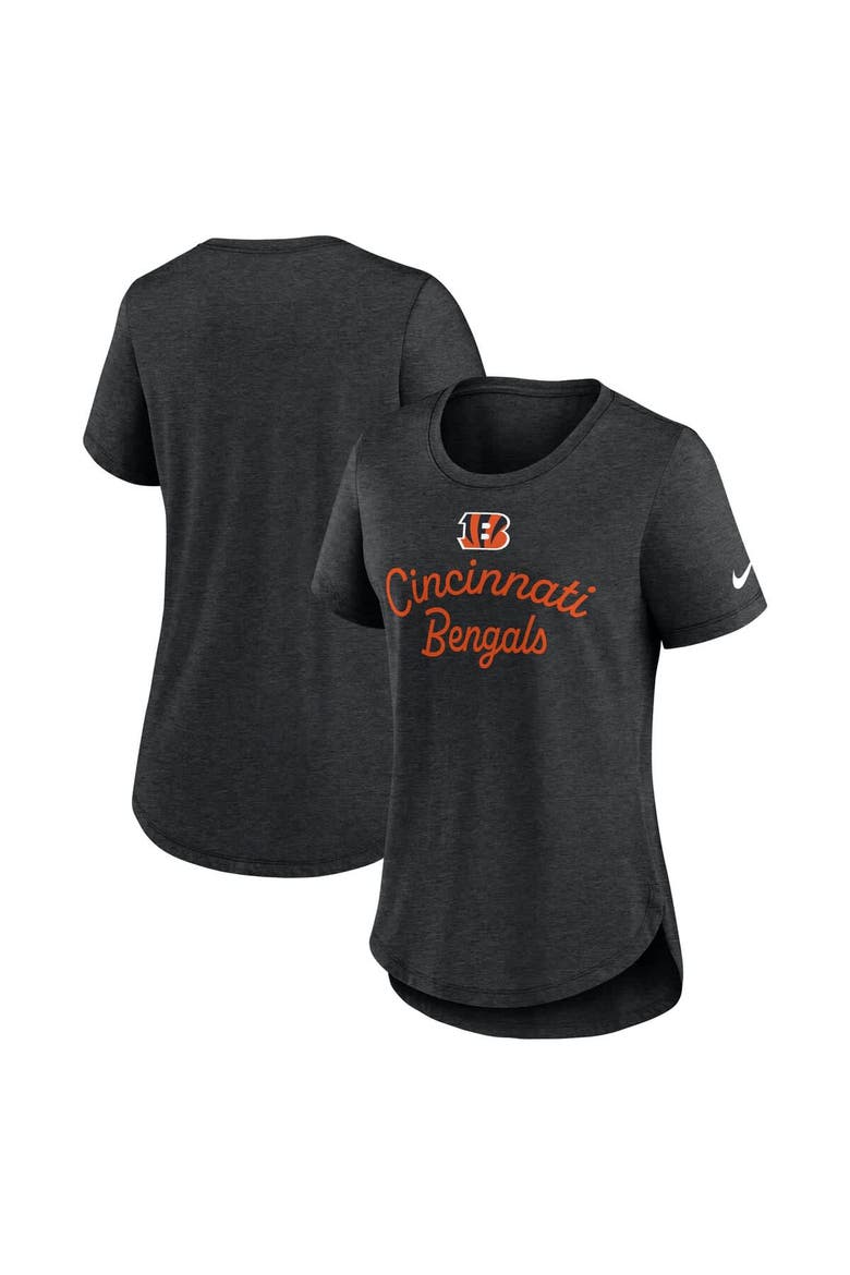 Women's Nike Black Cincinnati Bengals Script Tri-Blend T-Shirt, Main, color, Black