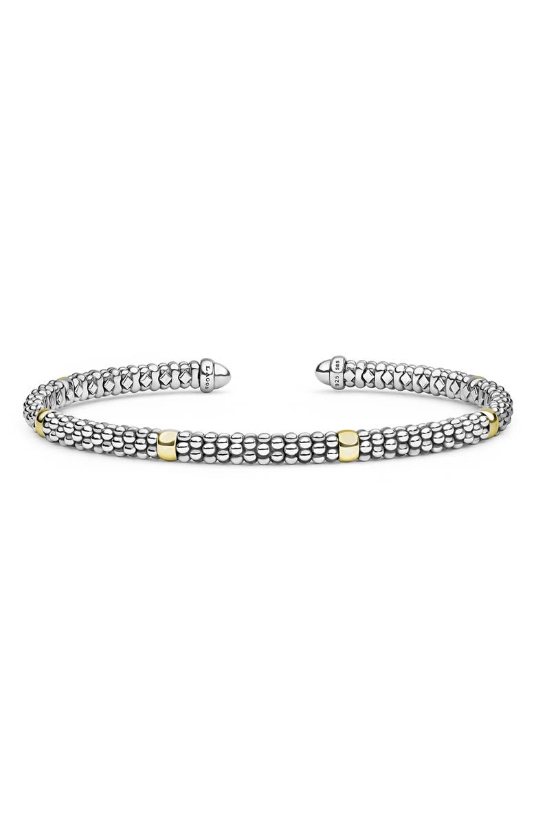 LAGOS Signature Caviar Beaded Cuff Bracelet, Alternate, color, Silver/Gold