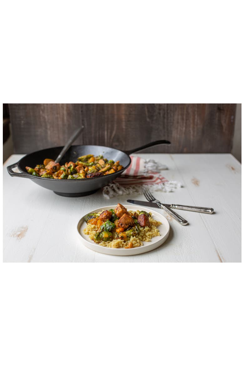 Chef Collection 12-Inch Cast Iron Skillet, Alternate, color, BLACK/BLACK