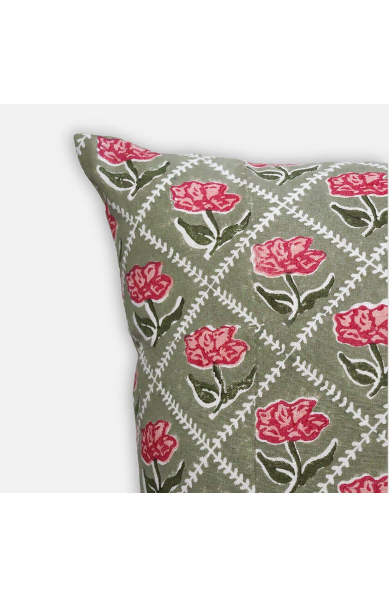 Banyan & Birch Noor Throw Pillow Cover, Alternate, color, Olive & Pink