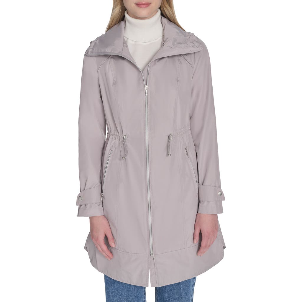 Cole Haan Signature Travel Packable Hooded Rain Jacket in Pearl Grey  product