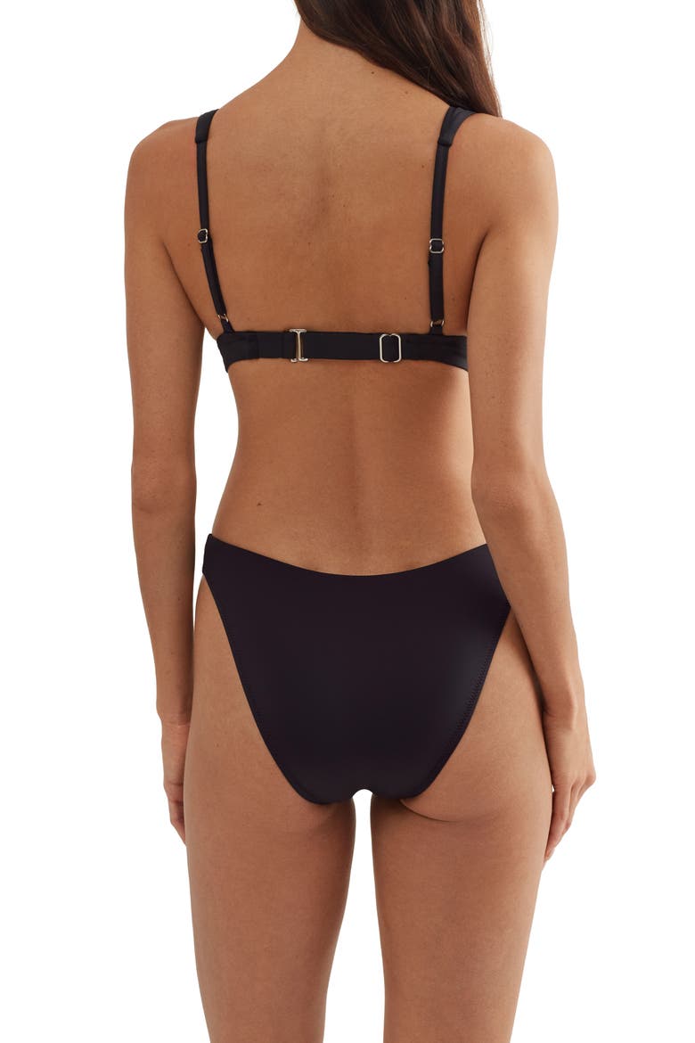 V-Neck Bikini Top, Alternate, color, BLACK