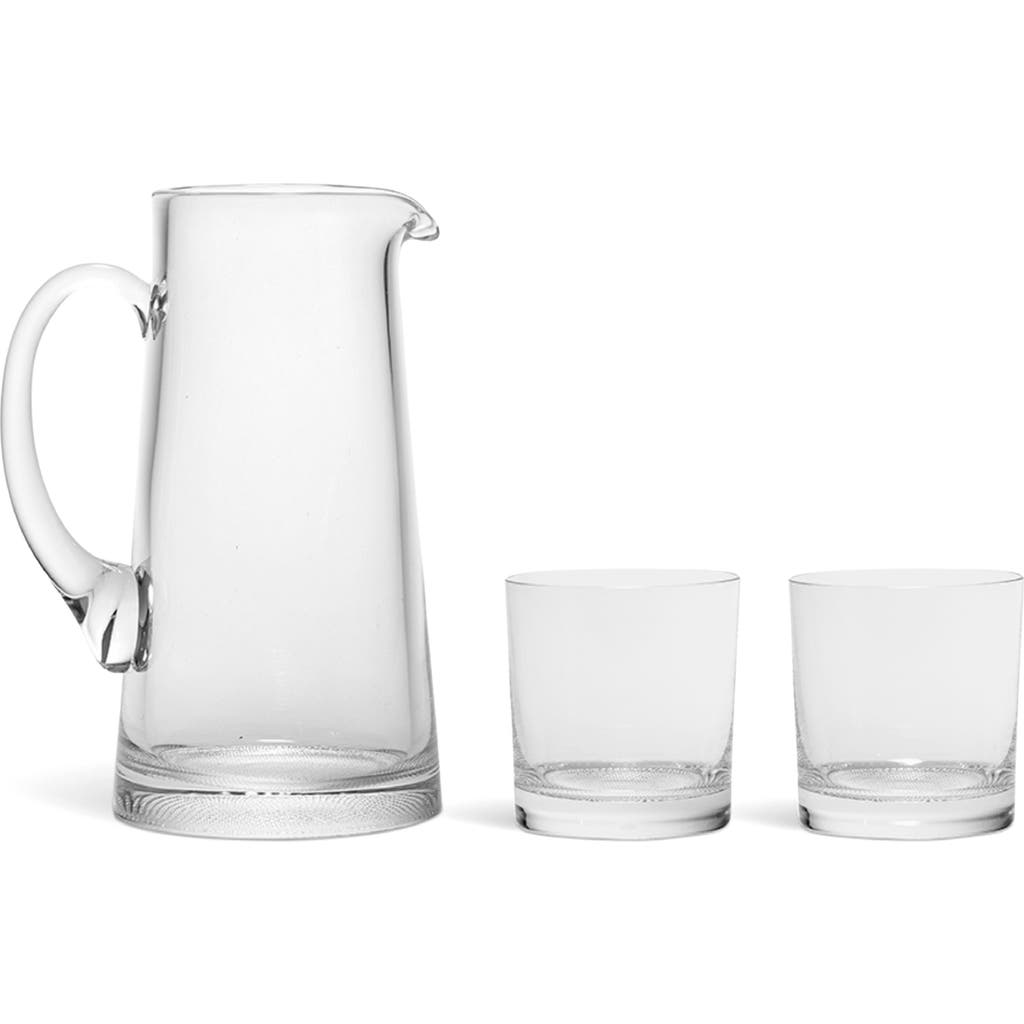Kosta Boda Dnu Limelight Jug & 2 Double Old Fashioned Glasses Gift Set Monogram (a-z) In Clear