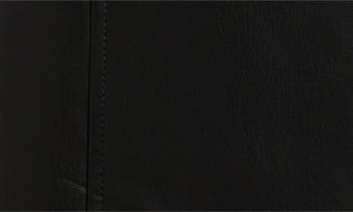 Elie Tahari The Veda Faux Leather Jacket With Removable Faux Fur Collar In Black