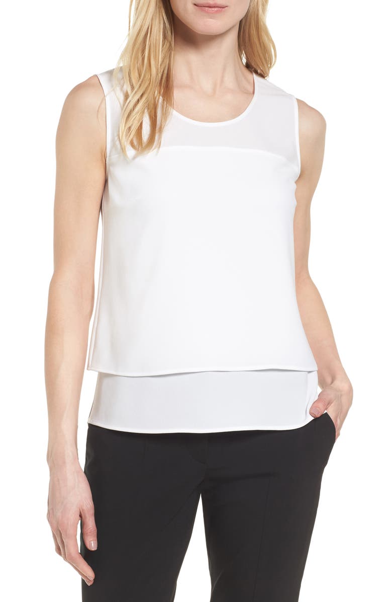 BOSS Isallia High/Low Hem Double Layer Tank, Main, color, 