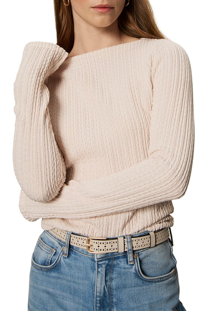 Sanctuary Boat Neck Rib Top, Alternate, color, Pink Milk