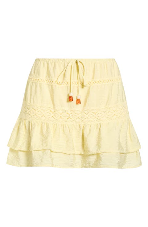 Ruffle Tie Waist Miniskirt