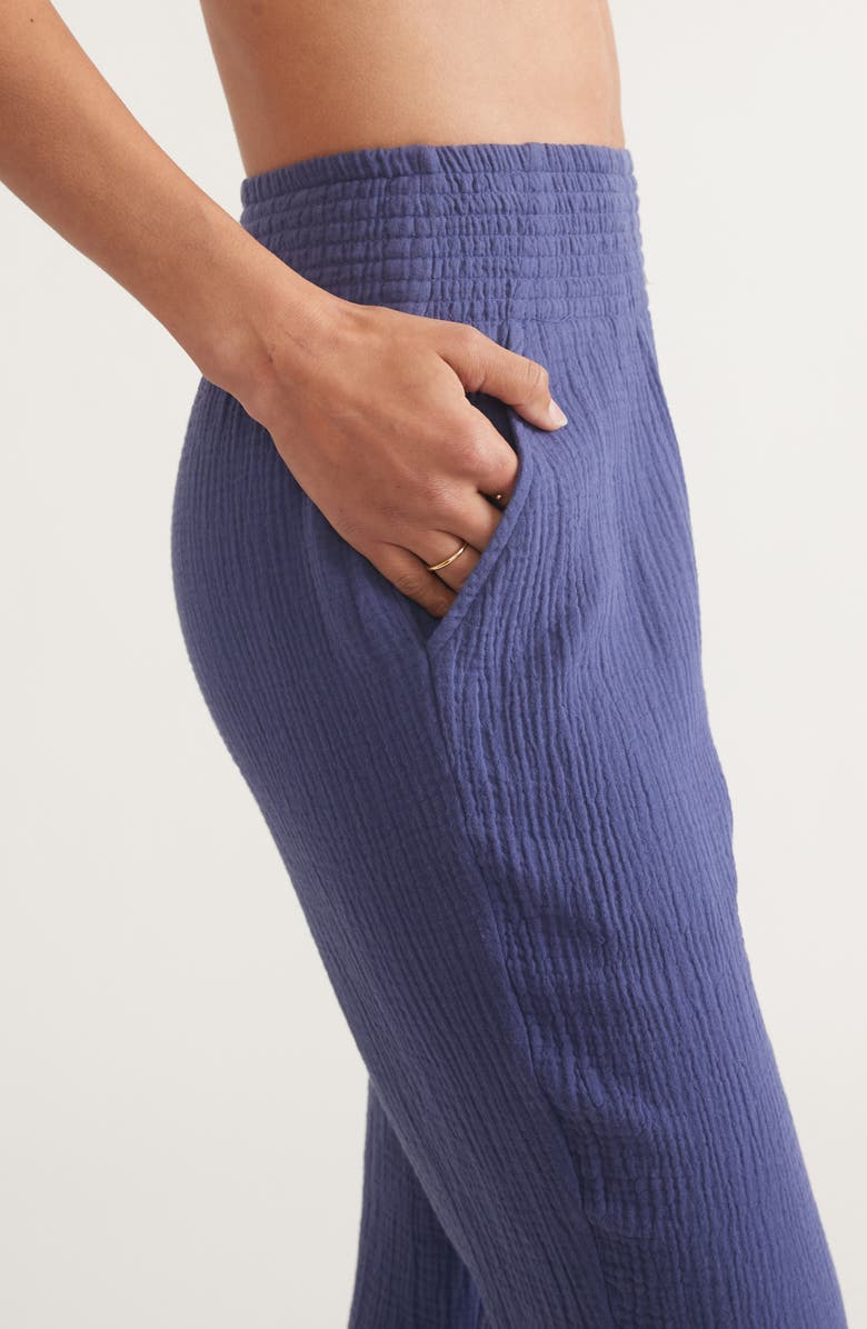 Marine Layer Cali Smocked Double Cloth Cotton Pants, Alternate, color, 