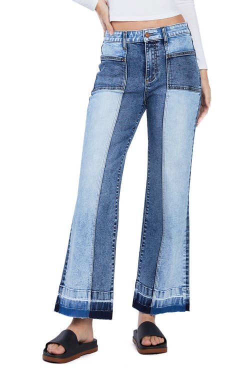 Pieced Release Hem Ankle Straight Leg Jeans