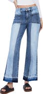 HINT OF BLU Pieced Release Hem Ankle Straight Leg Jeans