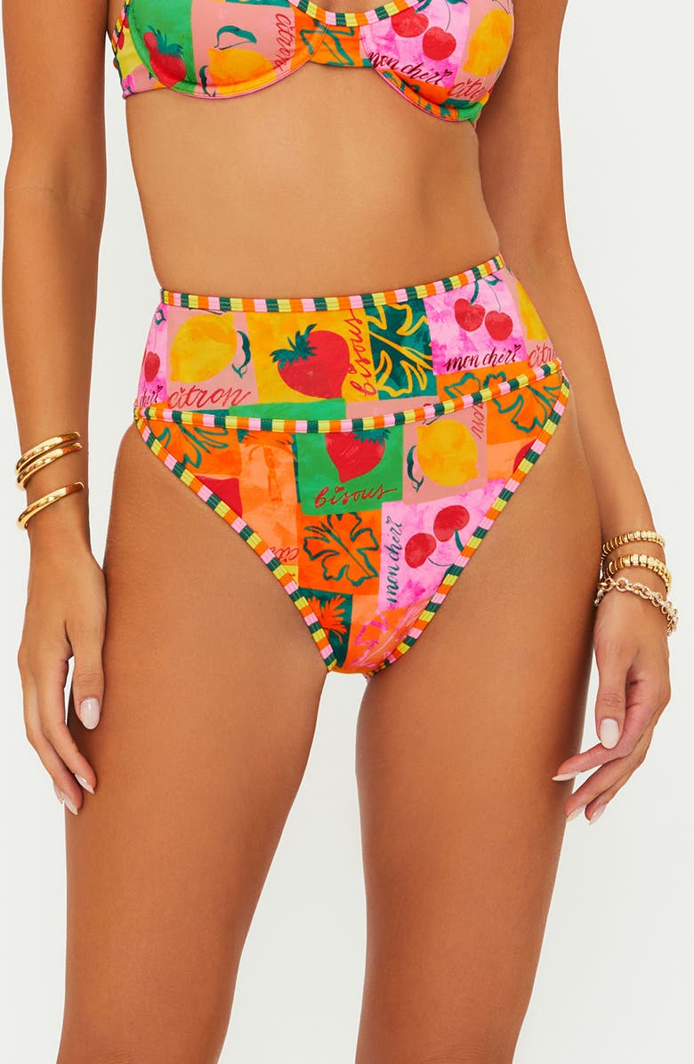 Beach Riot Carlotta High Waist Bikini Bottoms, Main, color, Fruit Mar