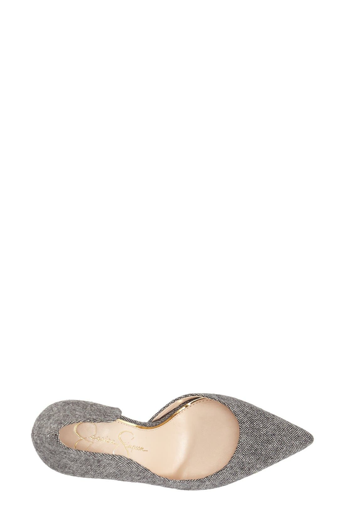 'Claudette' Half d'Orsay Pump, Alternate, color, CHARCOAL FABRIC 
