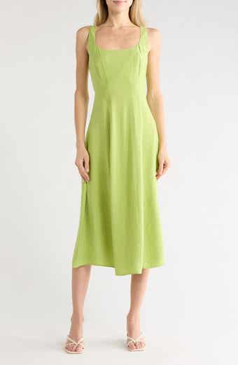 Sleeveless A-Line Midi Dress